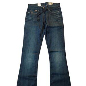 Retro G-Star 3301 Bell Bottom Flare Dark Vintage Blue Denim Jeans Sz 27 NWT